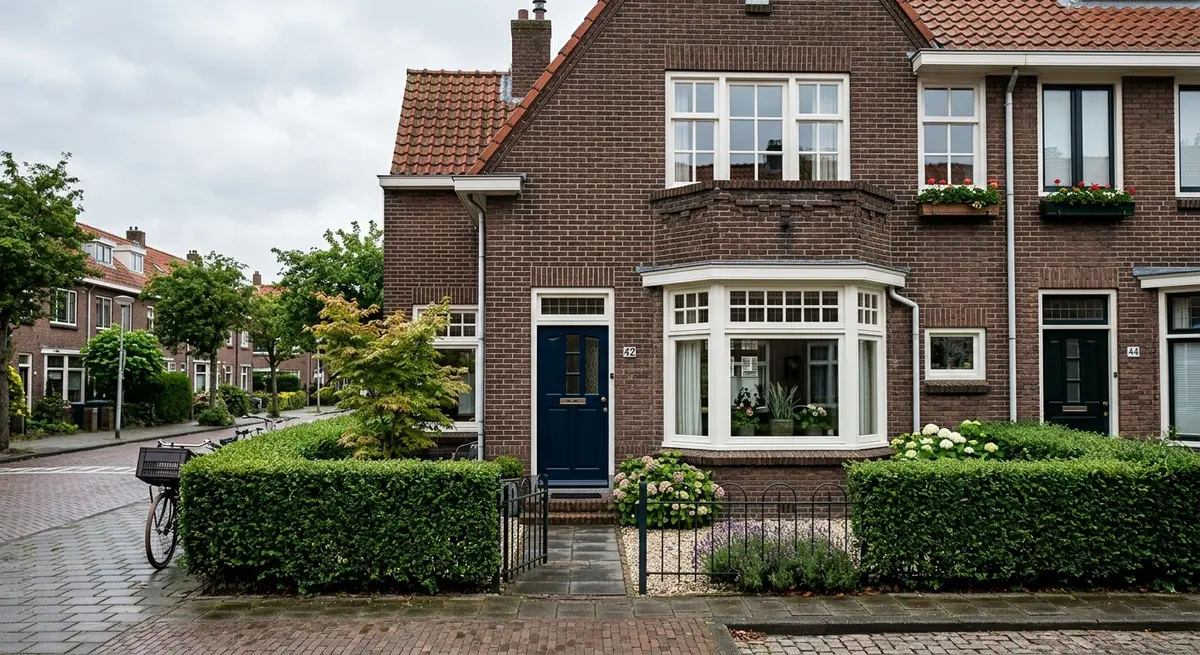 Jaren dertig hoekwoning met erker aan de Zomerkade in Haarlem