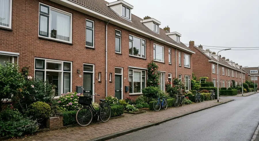 Rij jaren-zestigwoningen in Zwolle