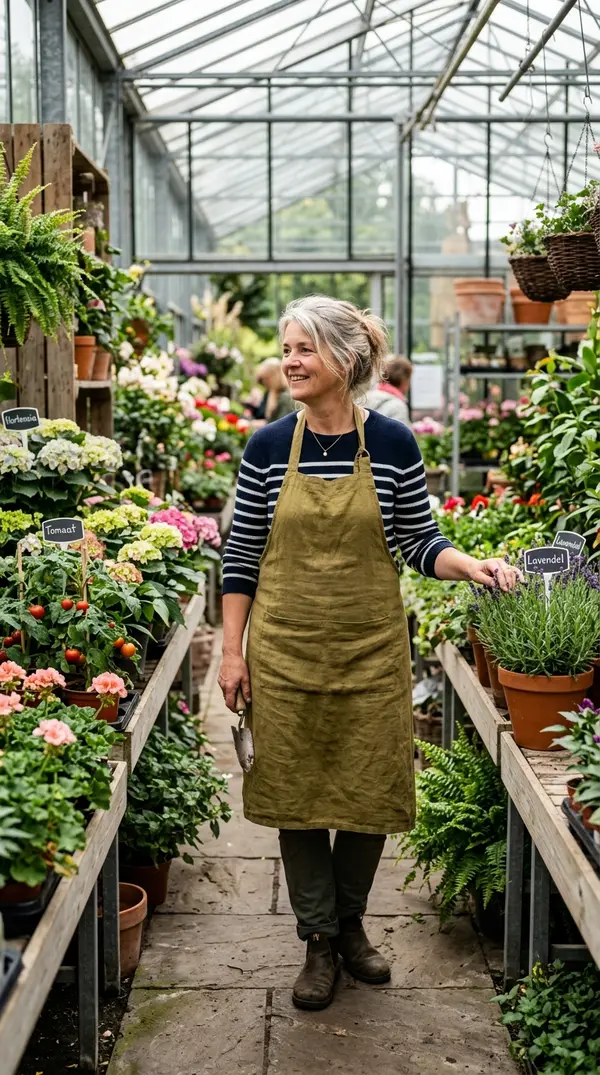 Ineke Rozendaal tussen de planten in haar kas