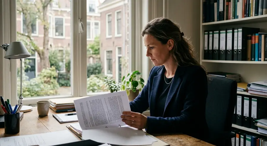 mr. Anne-Marije Kerckhoffs aan haar bureau