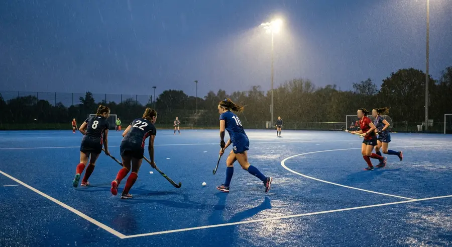Avondtraining onder de lampen op veld 3