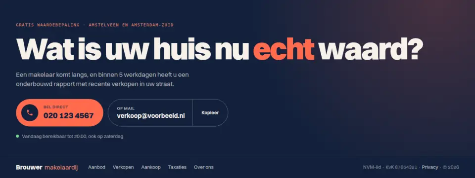 Footer met laatste oproep