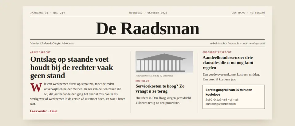 Hero als krantenvoorpagina