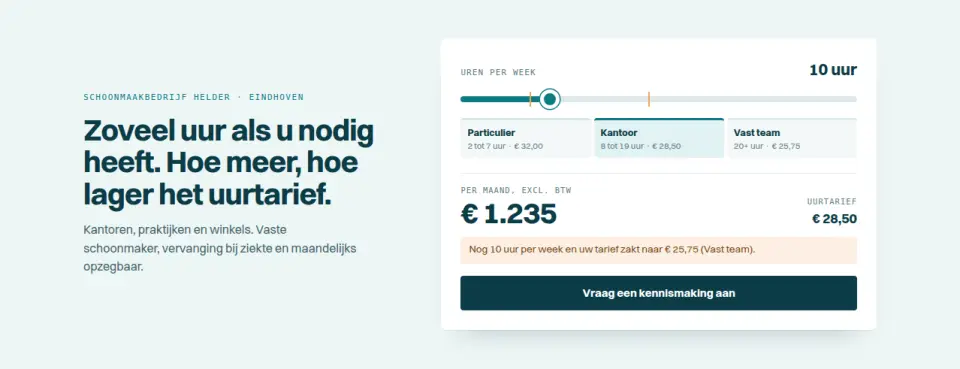 Prijsschuif met pakketgrenzen