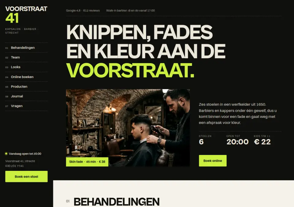 Voorstraat 41 · kapsalon en barbier, Utrecht