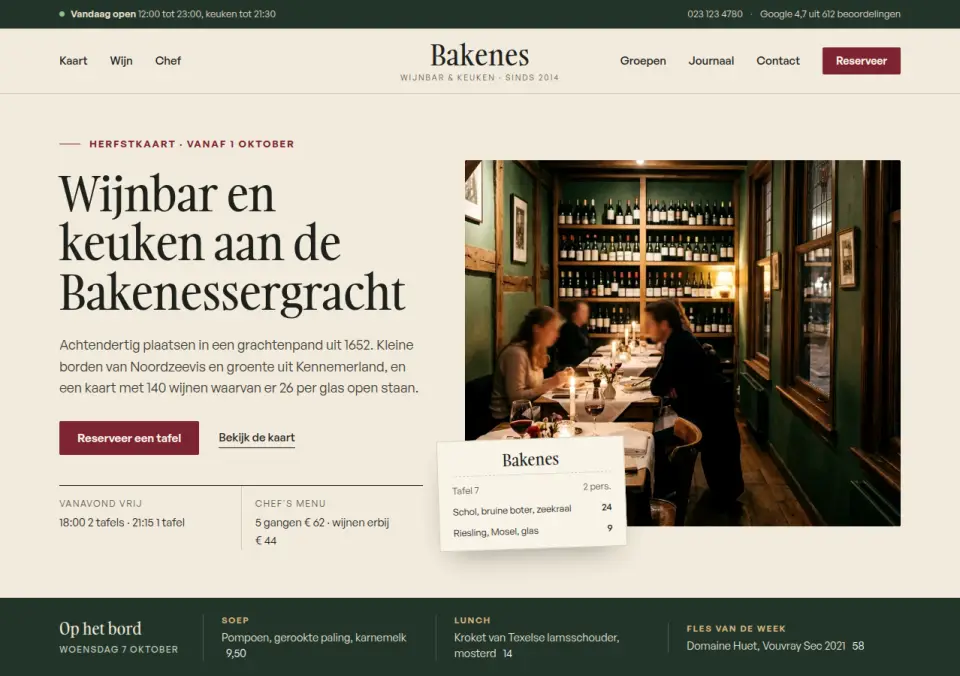 Bakenes · wijnbar & keuken, Haarlem
