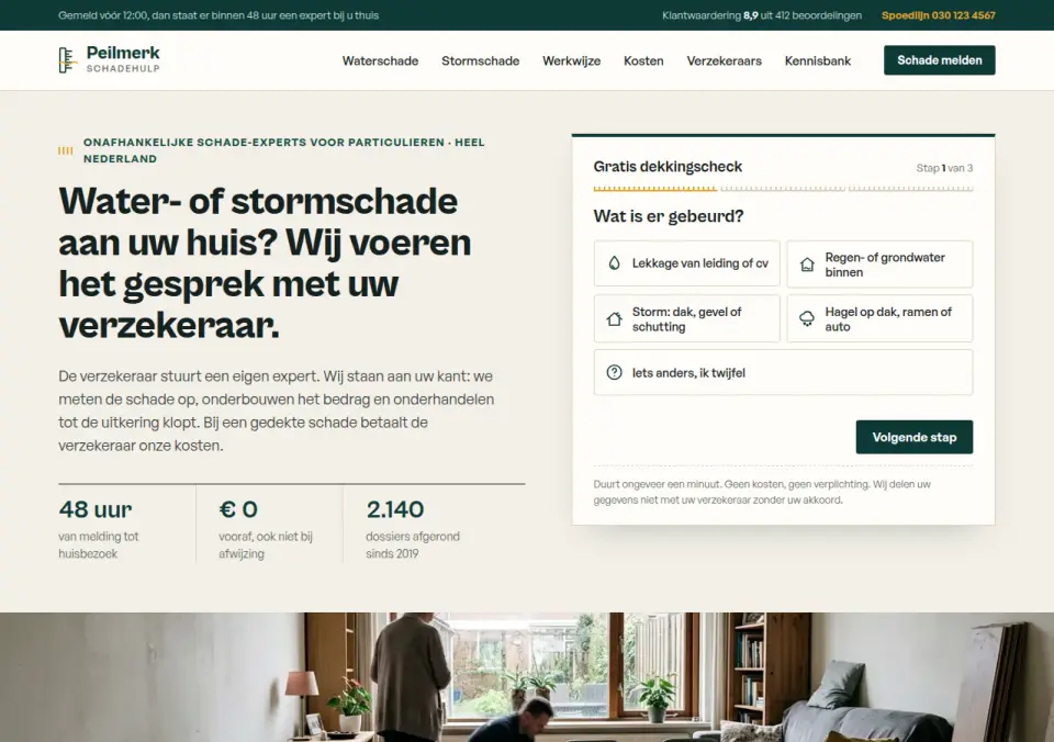 Peilmerk · schadehulp bij water en storm, landelijk