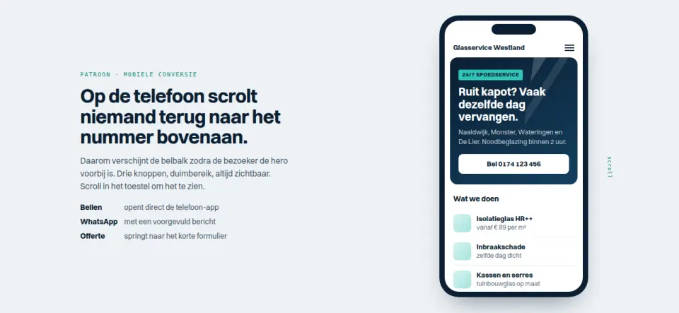 Sticky mobiele belbalk